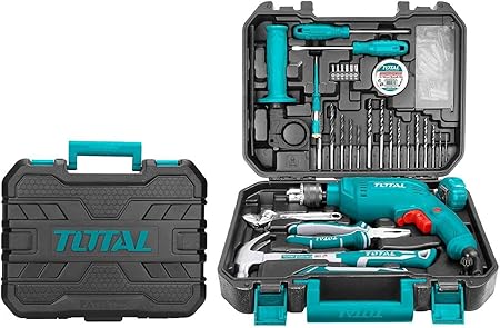Total Electric Impact Drill 220 volt Green THKTHP1152 with Set of Hand Tools 115 Pieces Best price in Egypt B.TECH