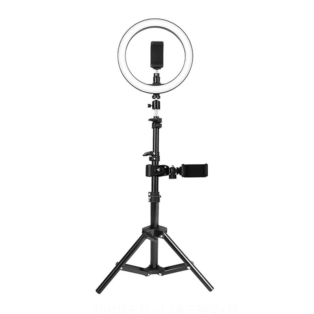 LED Ring Light with Tripod Stand, 26 cm - Black and White