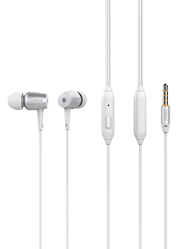 Celebrat G4 In Ear Wired Earphone with Microphone - White
