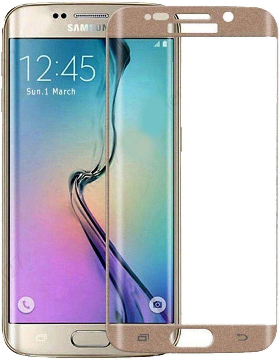 3D Tempered Glass Screen Protector for Samsung Galaxy S7 Edge - Transparent with Gold Frame