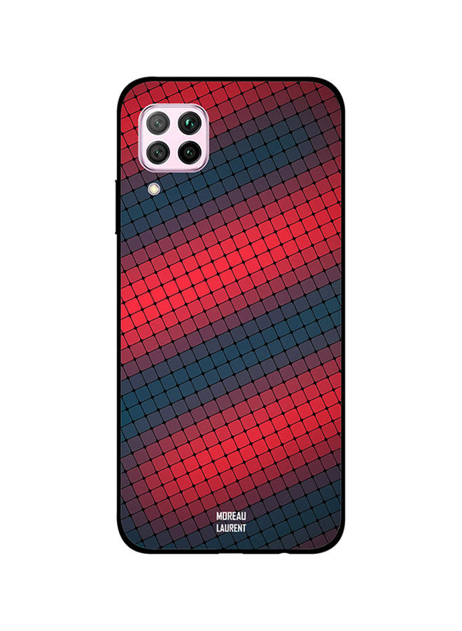 Moreau Laurent Red and Black Square Shapes Pattern Printed Back Cover for Huawei Nova 7i
