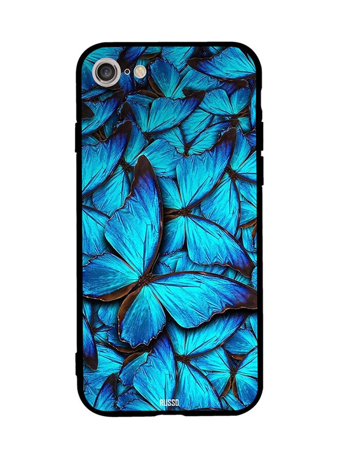 Blue Butterfly Pattern Printed Back Cover for Apple iPhone 8