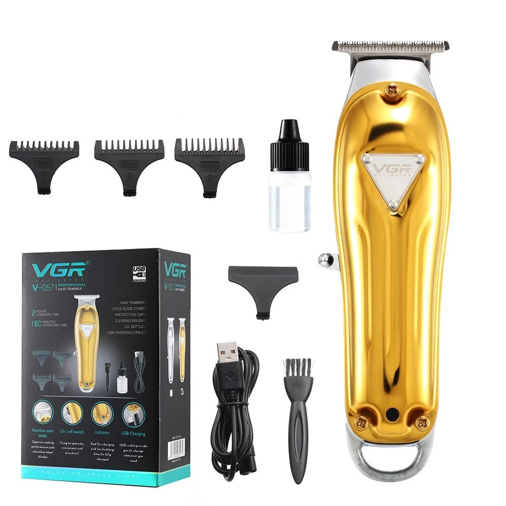 VGR Rechargeable Hair Trimmer and Clipper, Gold - V-057