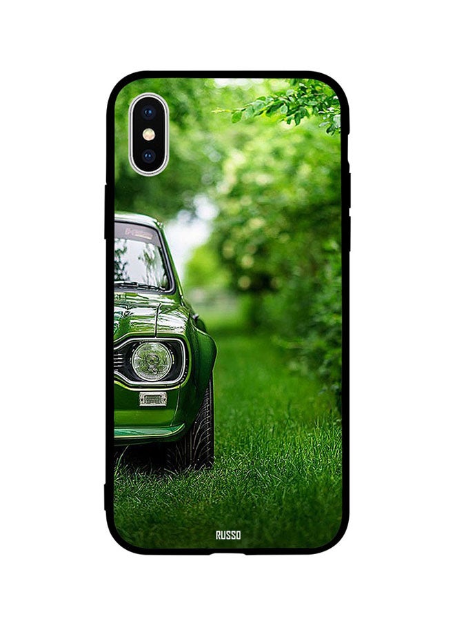 Green Vintage Beauty Printed Back Cover for Apple iPhone X