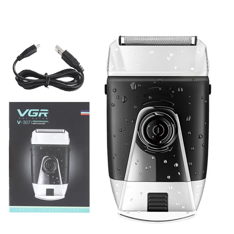 VGR Electric Shaver, Wet and Dry, Black - V-307