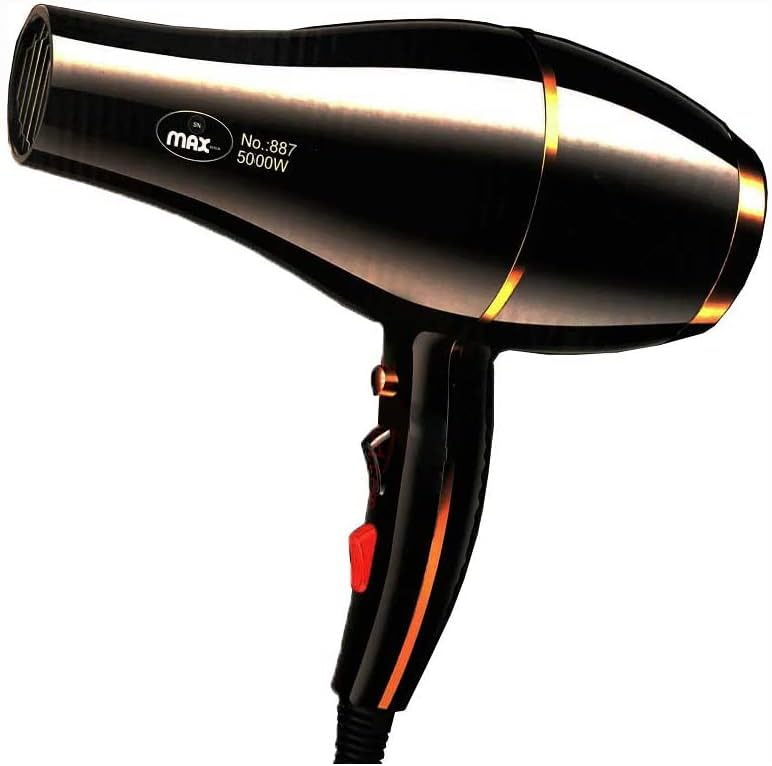 Max Hair Dryer, 5000W, Black - MA-887