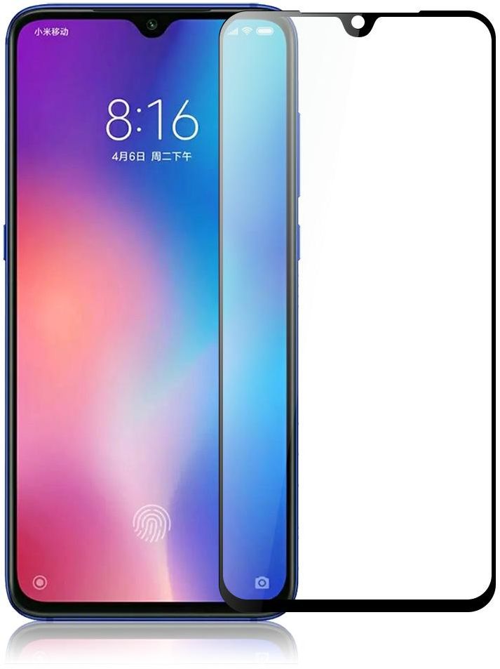 9D Screen Protector for Xiaomi Mi 9 SE - Transparent with Black Frame