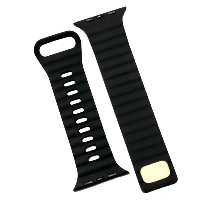Silicone Smart Watch Strap for Apple Watch Series 7 , 45mm - Black