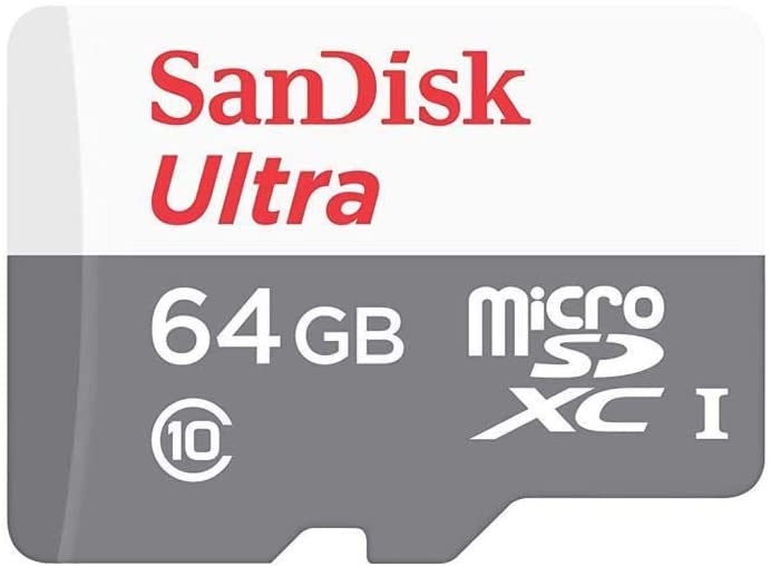 SanDisk Ultra Lite MicroSD Memory Card, 64GB, White Grey- SDSQUNR-064G-GN3MN