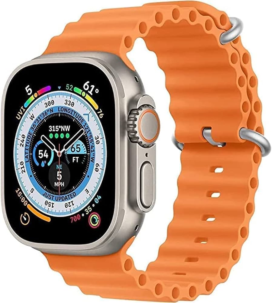 F8 Ultra Smart watch Silver Case and Orange Strap Best price in Egypt B.TECH