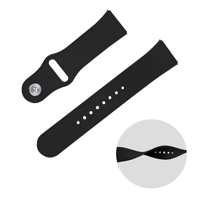 Silicone Smart Watch Strap Compatible For Oraimo Tempo S2, OSW-11N - Black