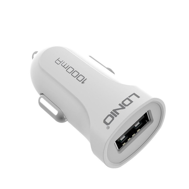 LDNIO Car Charger, 1 USB-A Port, with USB to Micro USB Cable, White - DLC17