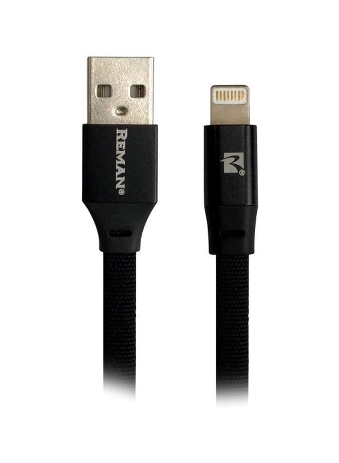Reman USB Lightning Cable, 1 Meter - Black