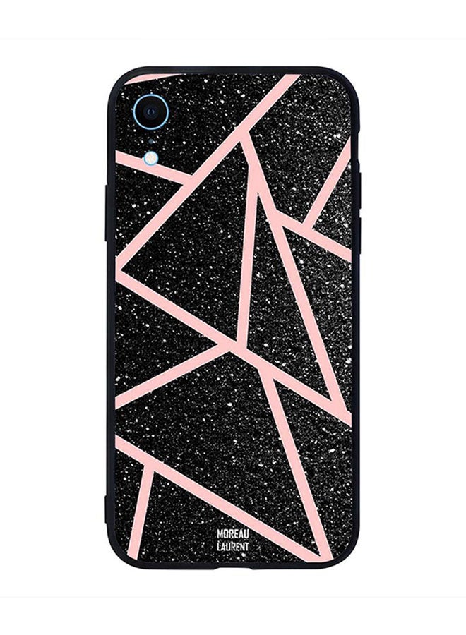 Black Gliters Light Pink Paths Pattern Printed Back Cover for Apple iPhone XR