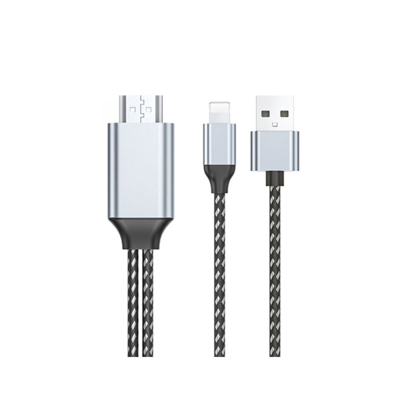Wiwu HDMI to Lightning and USB Cable, 1 Meter - Grey