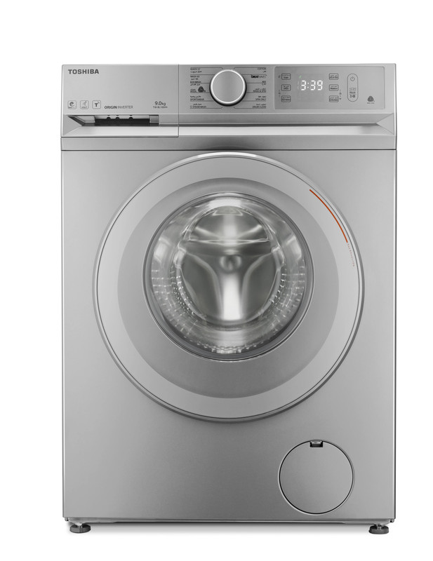 Toshiba Front Load Automatic Washing Machine, 9Kg, Inverter Motor, Silver - TW-BL100A4EG(SS)
