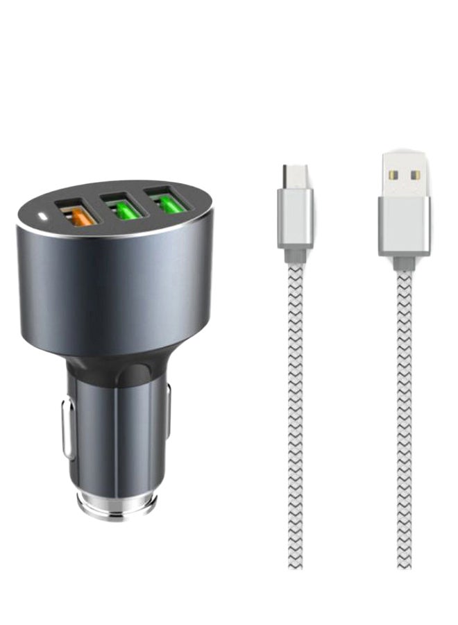 Ldnio 3 In 1 USB Car Charger with Micro USB Cable, Multicolor - C703Q