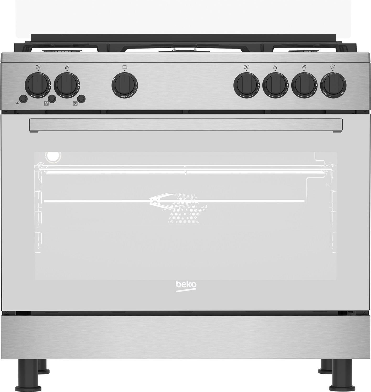 Beko Gas Cooker, 5 Burners, Stainless Steel- GGR 15115 DX NS