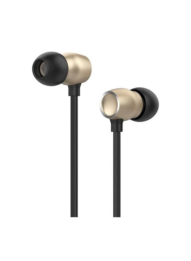 Celebrat Wired Earphones with Microphone, Gold - G10