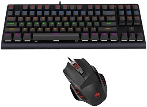 Redragon Wired Gaming Keyboard, Black - K568R with Wired Gaming Mouse, Black - M609