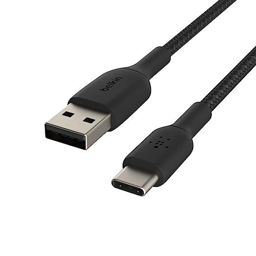 Belkin Braided Usb-C Cable (Usb-C To Usb-A Cable, Usb Type-C Cable For Samsung, Pixel, Ipad Pro, Nintendo Switch And More) - 1m, Black