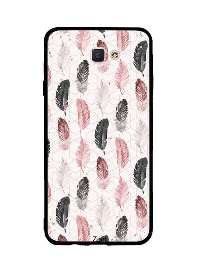 Zoot Black Peach Feathers Printed Back Cover for Samsung Galaxy J7 Prime