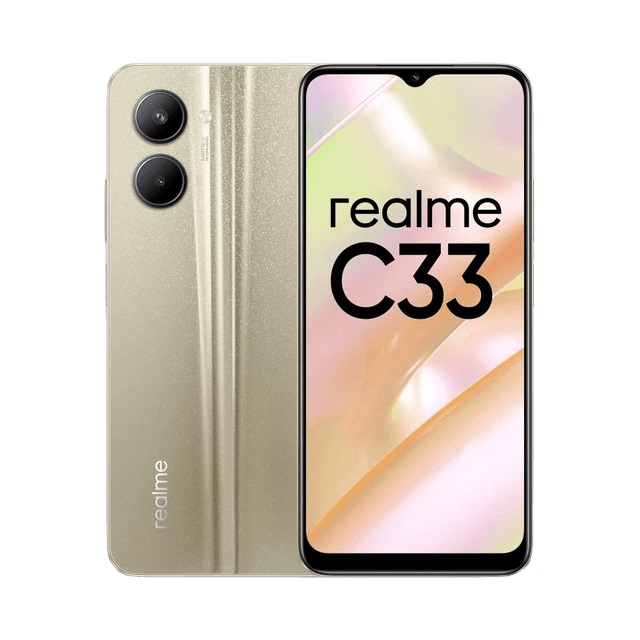 Realme C33 Dual SIM, 128GB, 4GB RAM, 4G LTE- Sandy Gold- No Warranty