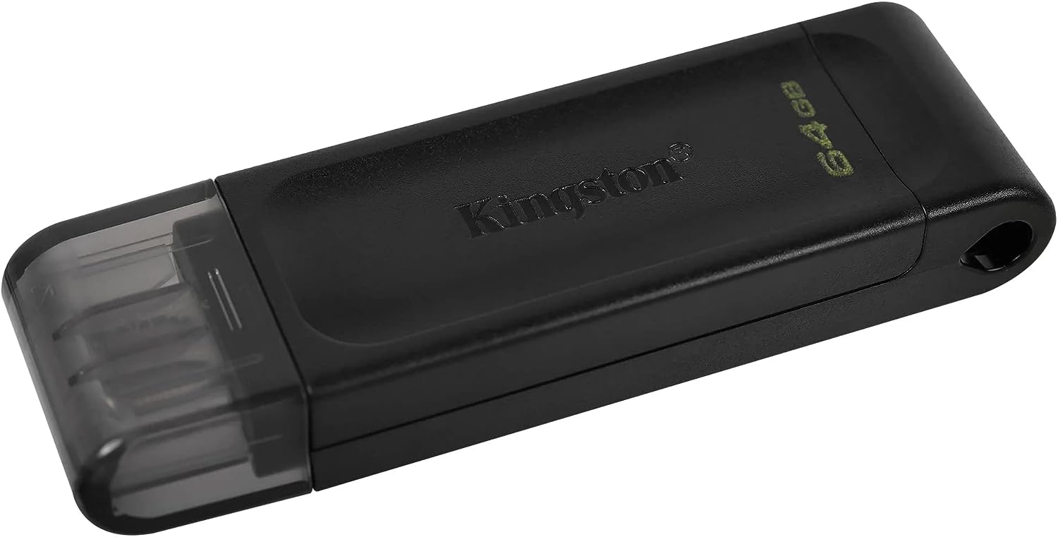 فلاش درايف USB-C كينجستون DT70، سعة 64 جيجا - اسود