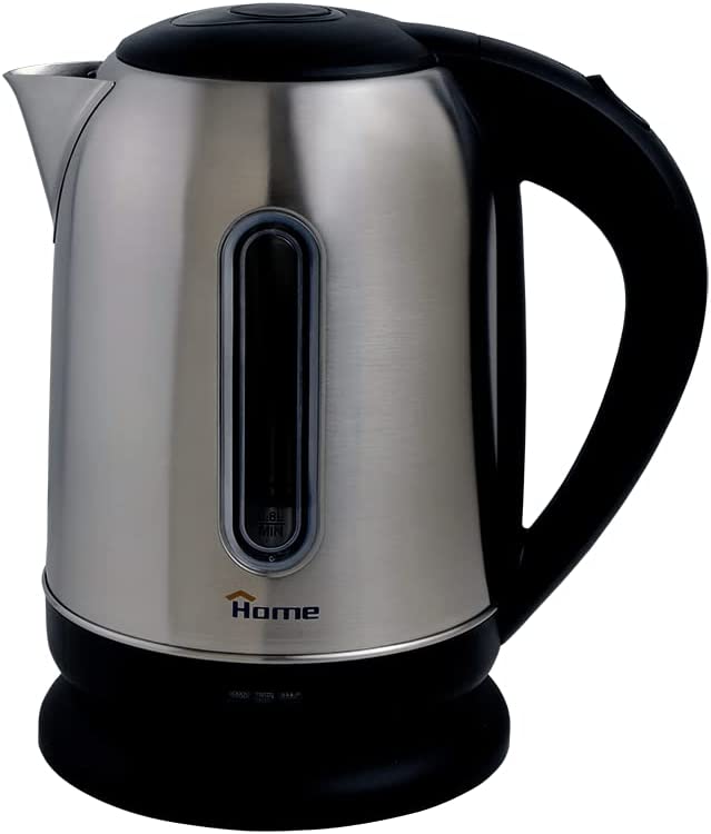 Home Electric Water Kettle, 1.7 Liters, 1850 Watt, Silver and Black - BD2132