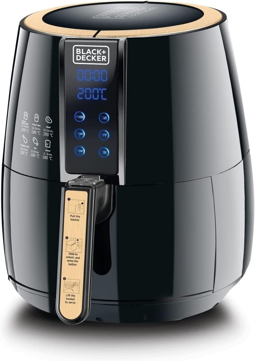 Black + Decker AerOfry Air Fryer, 1500 Watt, 4 Liters, Black - AF400