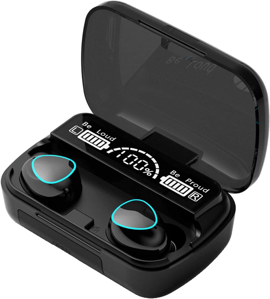 LinJie In-Ear Wireless Waterproof Earphones with Built in Microphone, Black - M10