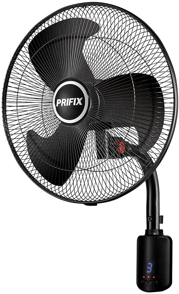 Prifix Shark Wall Fan, 18 Inch with Remote Control, Black - WFS181