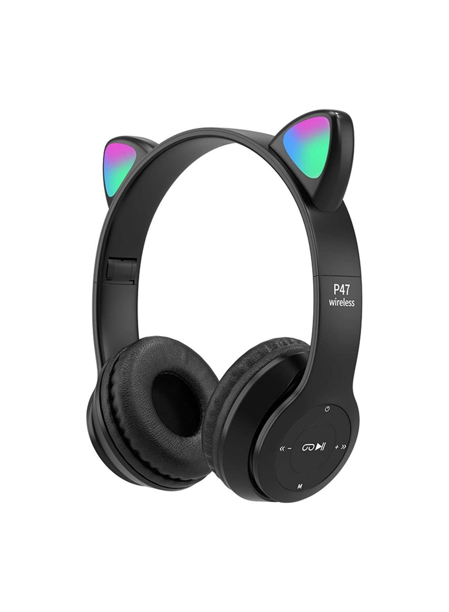 Cat Wired and Wireless Over Ear Headphones, Black - P47M