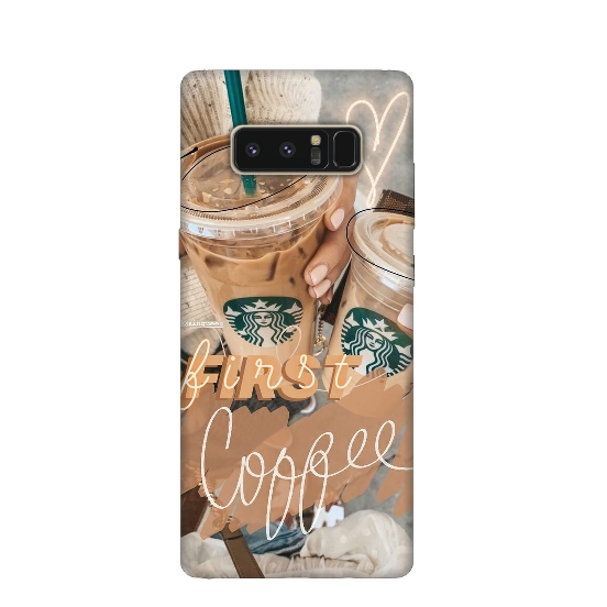 First Coffee Printed Silicone Back Cover for Samsung Galaxy Note 8