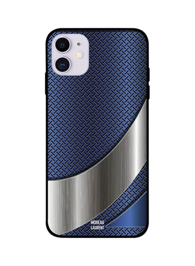 Blue Mesh with Grey Metal Printed Back Cover for Apple iPhone 11