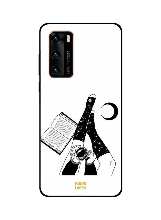 Moreau Laurent Having a Drink and Reading a Book Printed Back Cover for Huawei P40