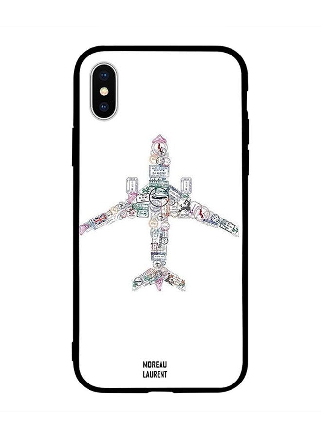 Stamps Airplane Printed Back Cover for Apple iPhone X