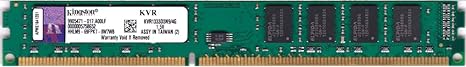 ذاكرة DDR3 كينجستون، 4 جيجا، 1333 ميجاهرتز، اخضر - KVR1333D3N9
