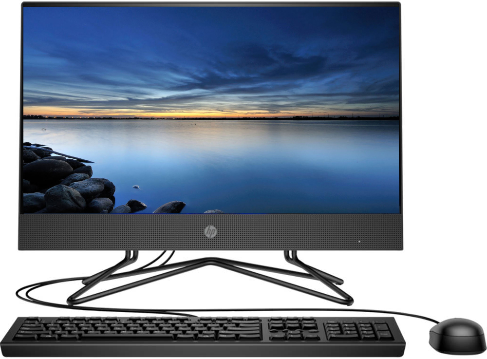 HP ProOne 200 G4 AIO Non-Touch Computer, Intel Core i5-10210U, 21.5 Inch FHD, 1TB HDD, 4GB RAM, Intel UHD Graphics, Dos, with Wired Keyboard and Mouse, Gray - 295D6EA