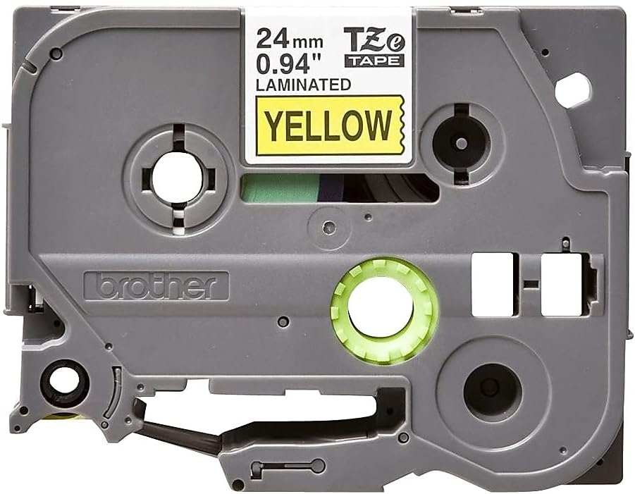 Brother Label Tape, 24 mm x 8 Meters, Black on Yellow - TZE-651
