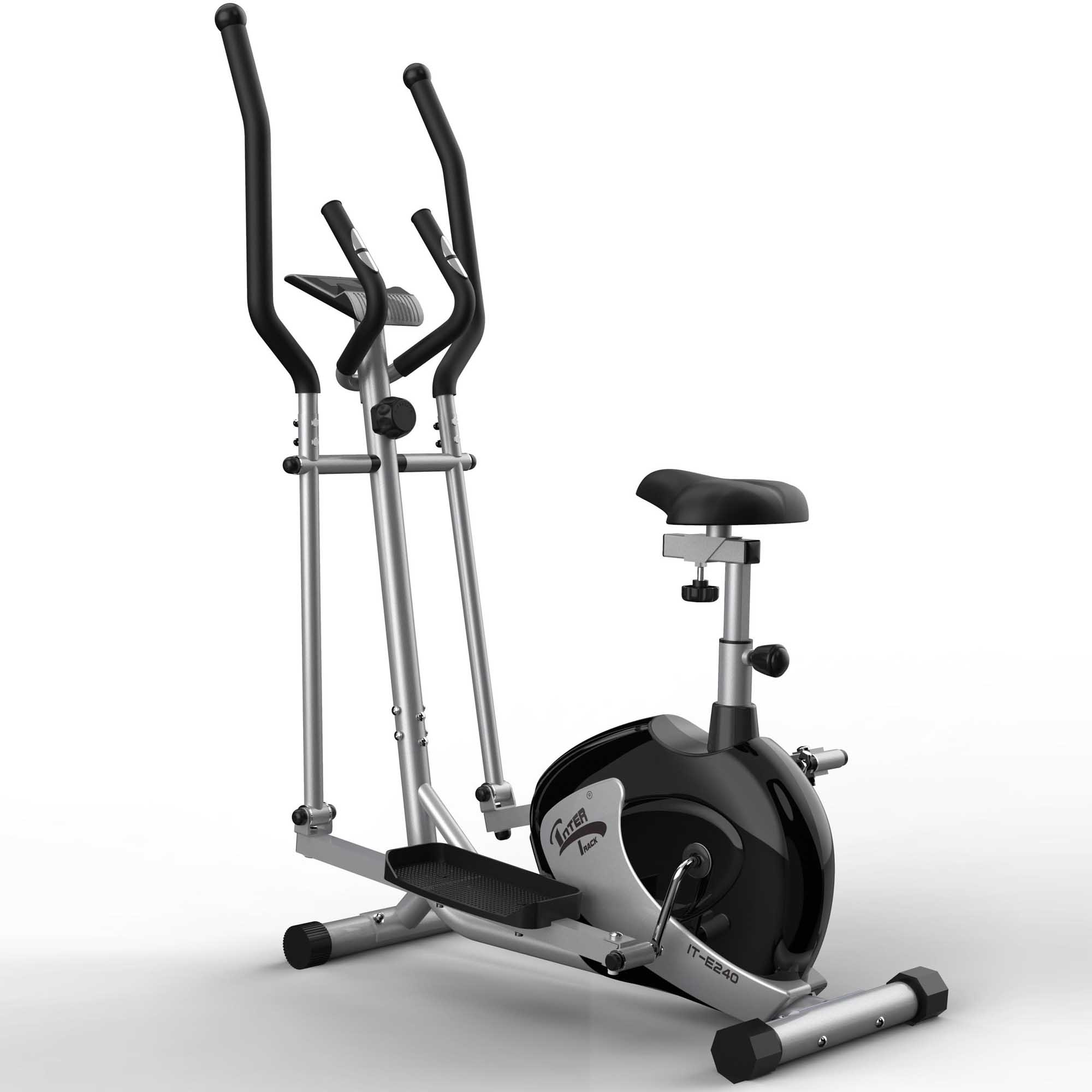 Inter Track Magnetic Elliptical Upright Exercise Bike 130KG Black and Silver IT E240 Best price in Egypt B.TECH