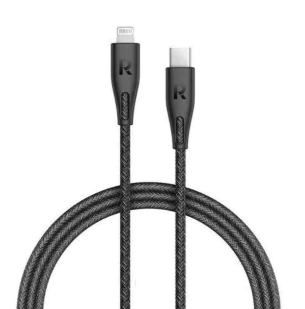 Ravpower USB-C to Lightning Cable, 1.2 Meters, Nylon Black - RP-CB1017