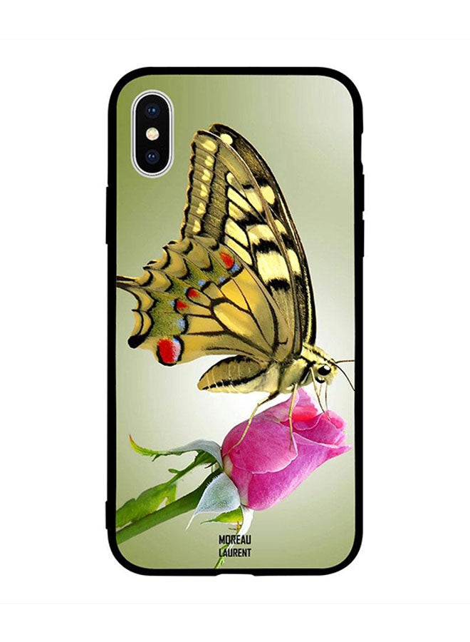 On the Flower Butterfly Printed Back Cover for Apple iPhone X