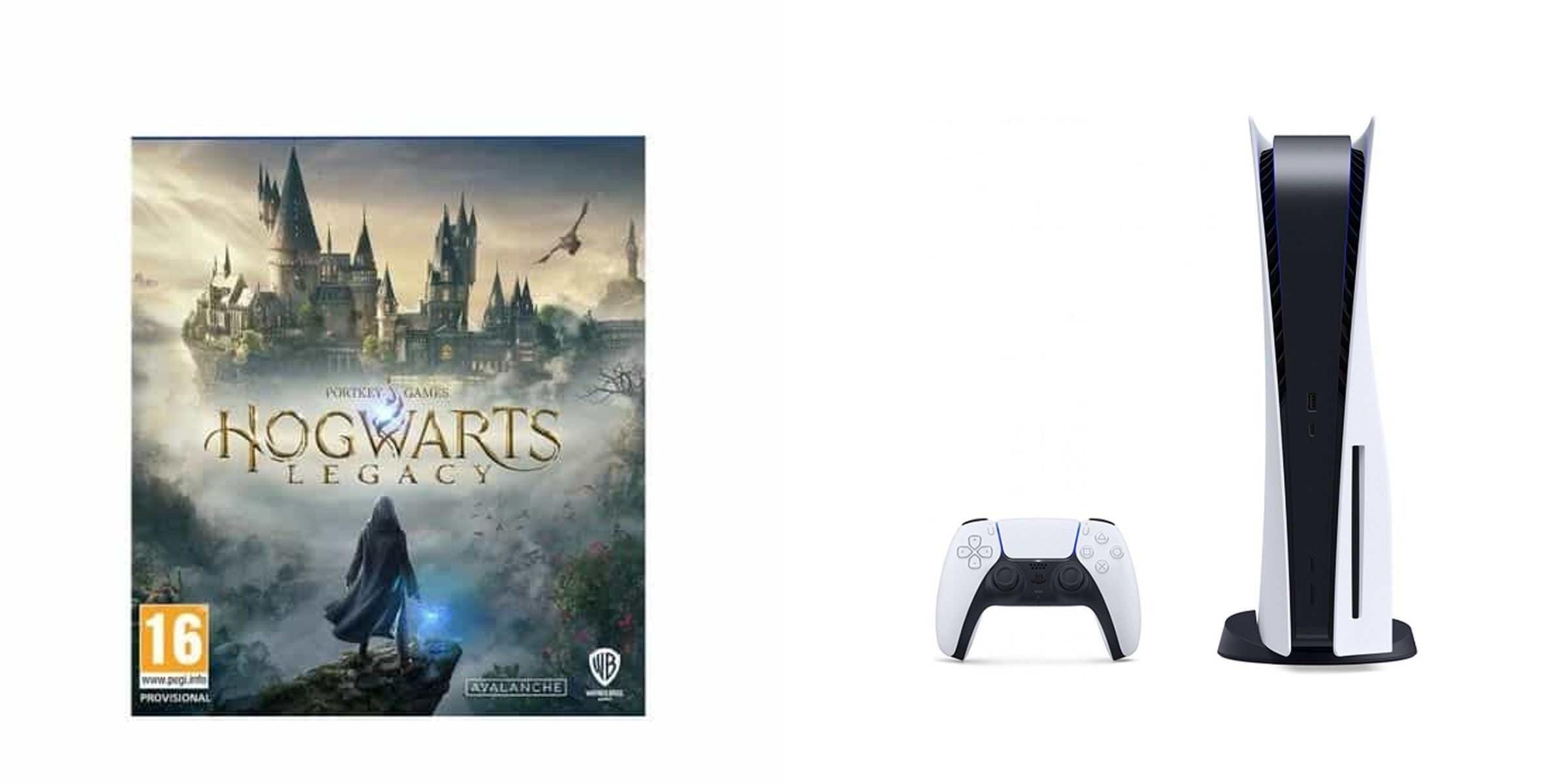 Sony PlayStation 5, 1 Wireless Controller, White - CFI-1016A01 MEE, with WB Games Hogwarts Legacy Int'l Version for PlayStation 5