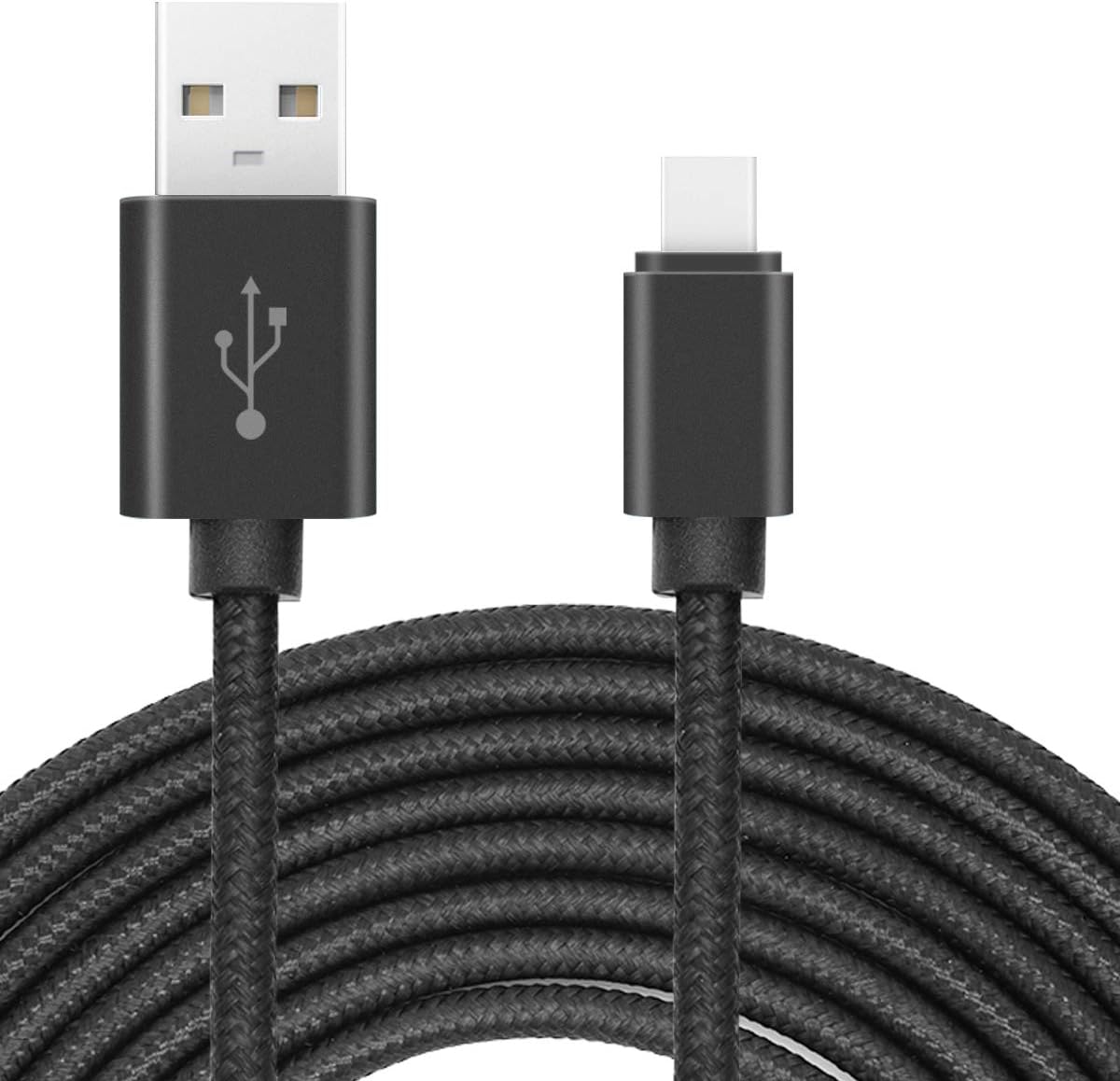 USB to Type-C Data Cable For Smartphones, 3 Meters - Black