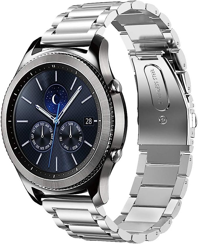 DD Compatible with Galaxy Watch 46mm Straps Galaxy Watch 3 45mm Strap Huawei Watch GT Band 22mm Stainless Steel Replacement Bands for Samsung Gear S3 Frontier Classic Smartwatch Best price in Egypt B....