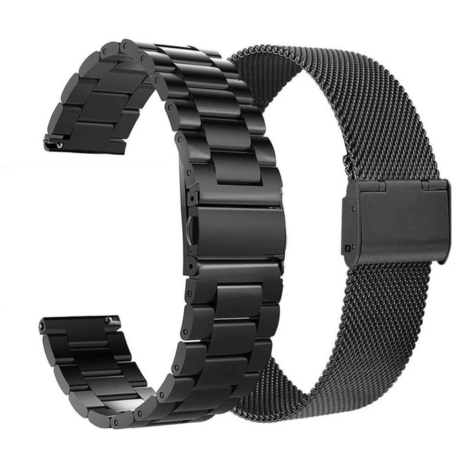 Stainless Steel Smart Watch Strap Set For Samsung Galaxy Watch 3, 41mm - Black