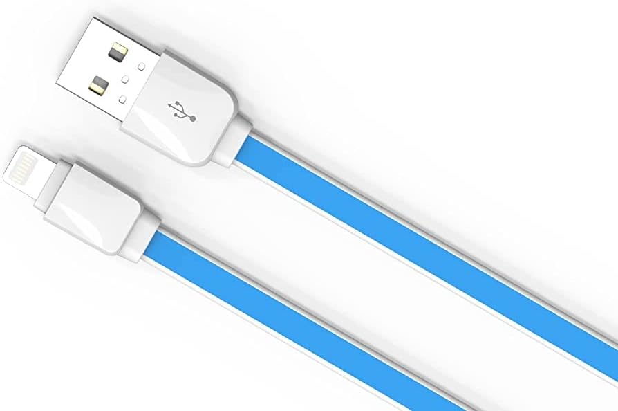 كابل لدنيو USB فئة A الي لايتننج، طوله 1 متر، ازرق وابيض - Xs-07