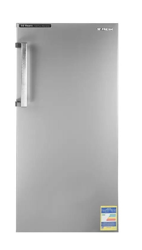 Fresh Upright Deep Freezer, No Frost, 130 Liters, 5 Drawers, 2 Shelves, Silver - FNU-LR251S