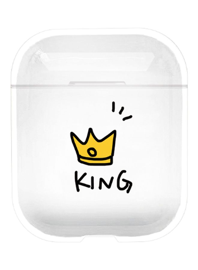 King Printed Case for Apple AirPods 1 and 2 - Transparent